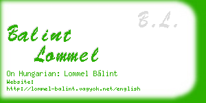 balint lommel business card